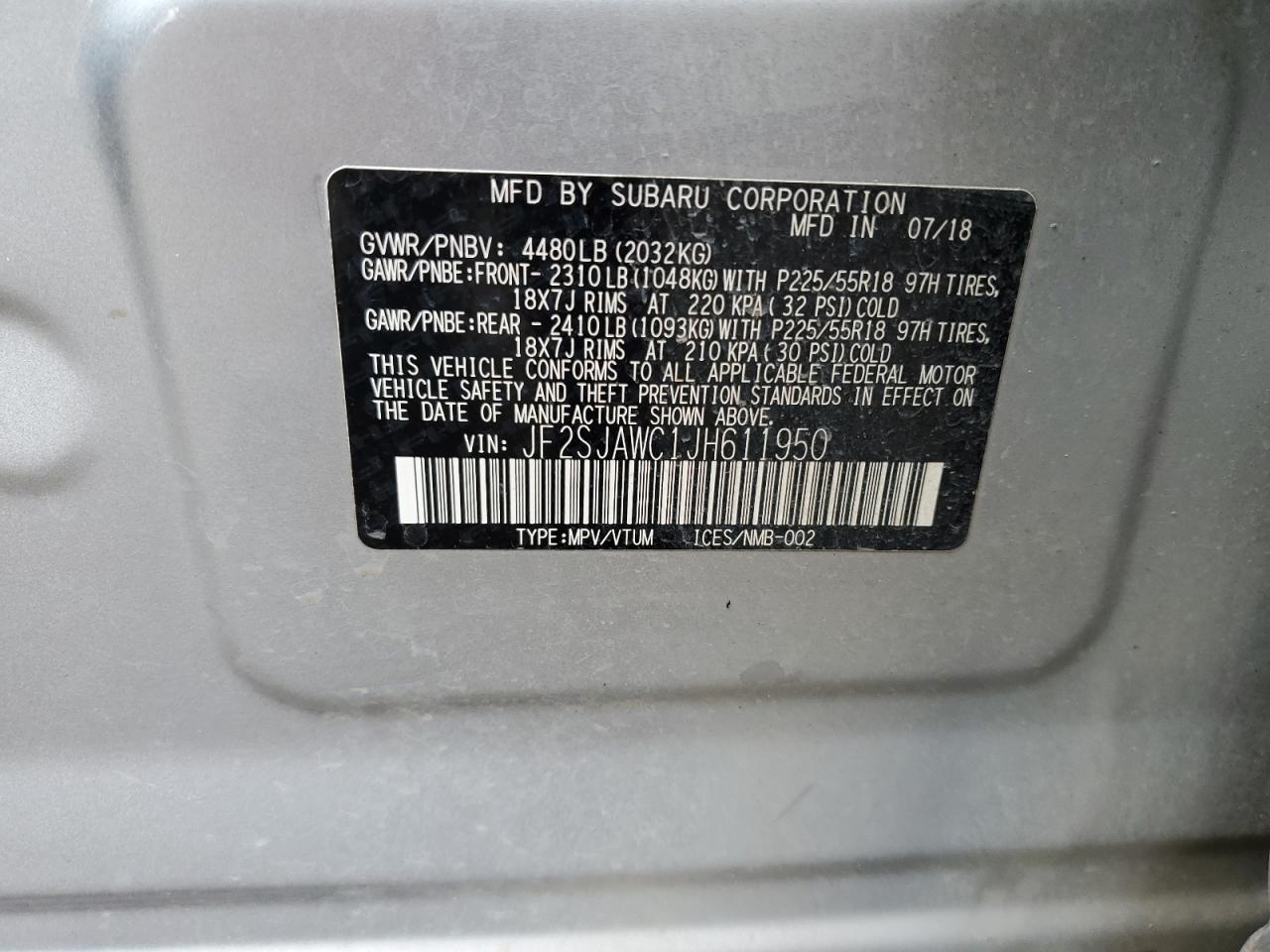 SUBARU FORESTER 2.5I TOURING