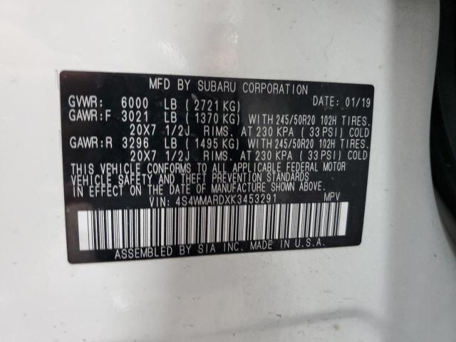 2019 SUBARU ASCENT TOU 4S4WMARDXK3453291