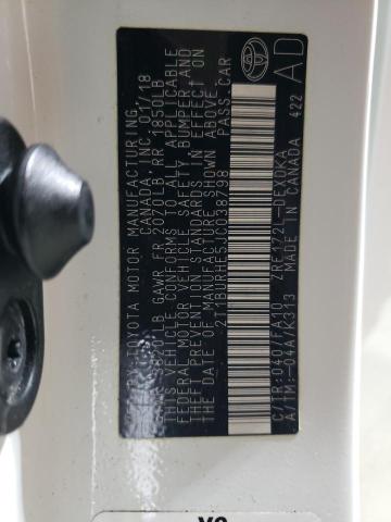 2018 TOYOTA COROLLA L - 2T1BURHE5JC038798