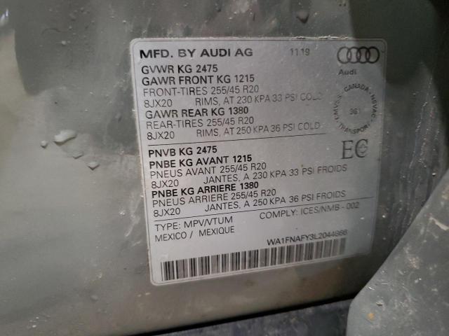 2020 AUDI Q5 TITANIU WA1FNAFY3L2044866