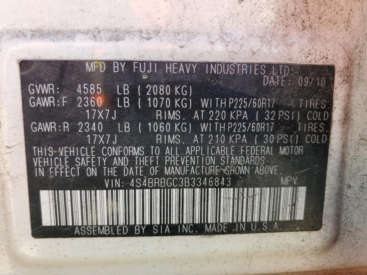 SUBARU OUTBACK 2.5I PREMIUM