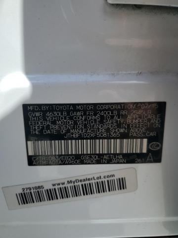 2015 LEXUS IS 250 JTHBF1D2XF5081365