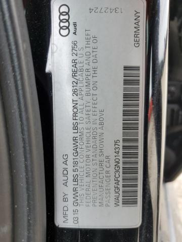 2016 AUDI A6 PREMIUM WAUGFAFC3GN014375