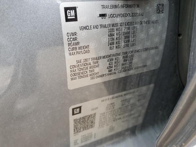 2020 CHEVROLET SILVERADO - 1GCUYDED0LZ221482