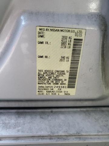 2015 NISSAN ALTIMA 2.5 1N4AL3AP1FC249381