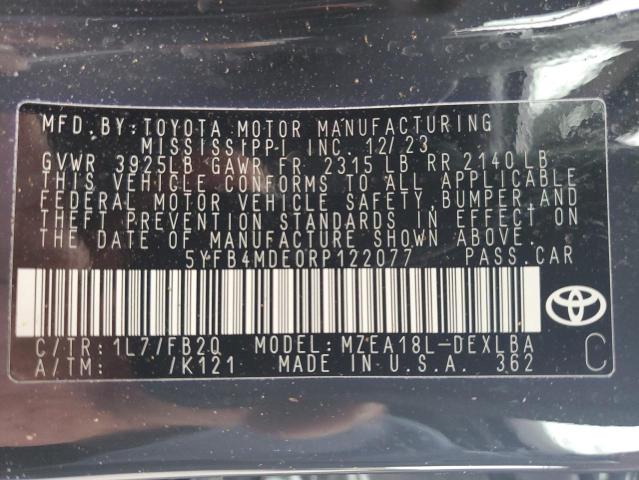 2024 TOYOTA COROLLA LE - 5YFB4MDE0RP122077