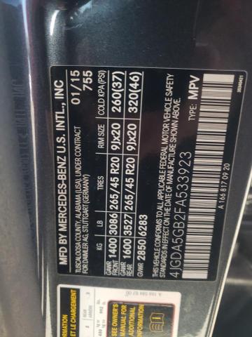 2015 MERCEDES-BENZ ML 400 4MA 4JGDA5GB2FA533923
