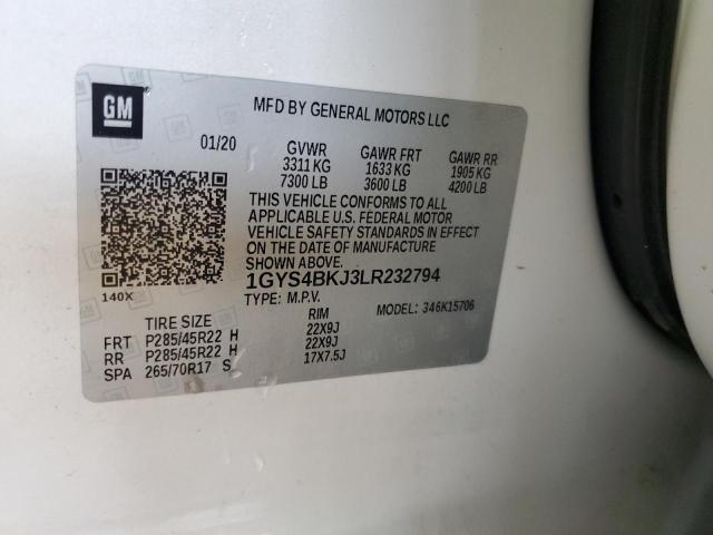 2020 CADILLAC ESCALADE L 1GYS4BKJ3LR232794