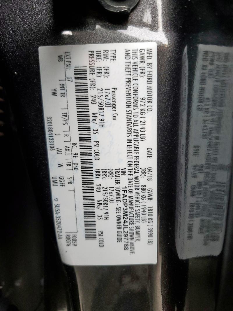 2018 FORD FOCUS SEL - 1FADP3M24JL297788