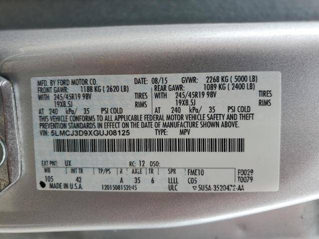 2016 LINCOLN MKC RESERV - 5LMCJ3D9XGUJ08125