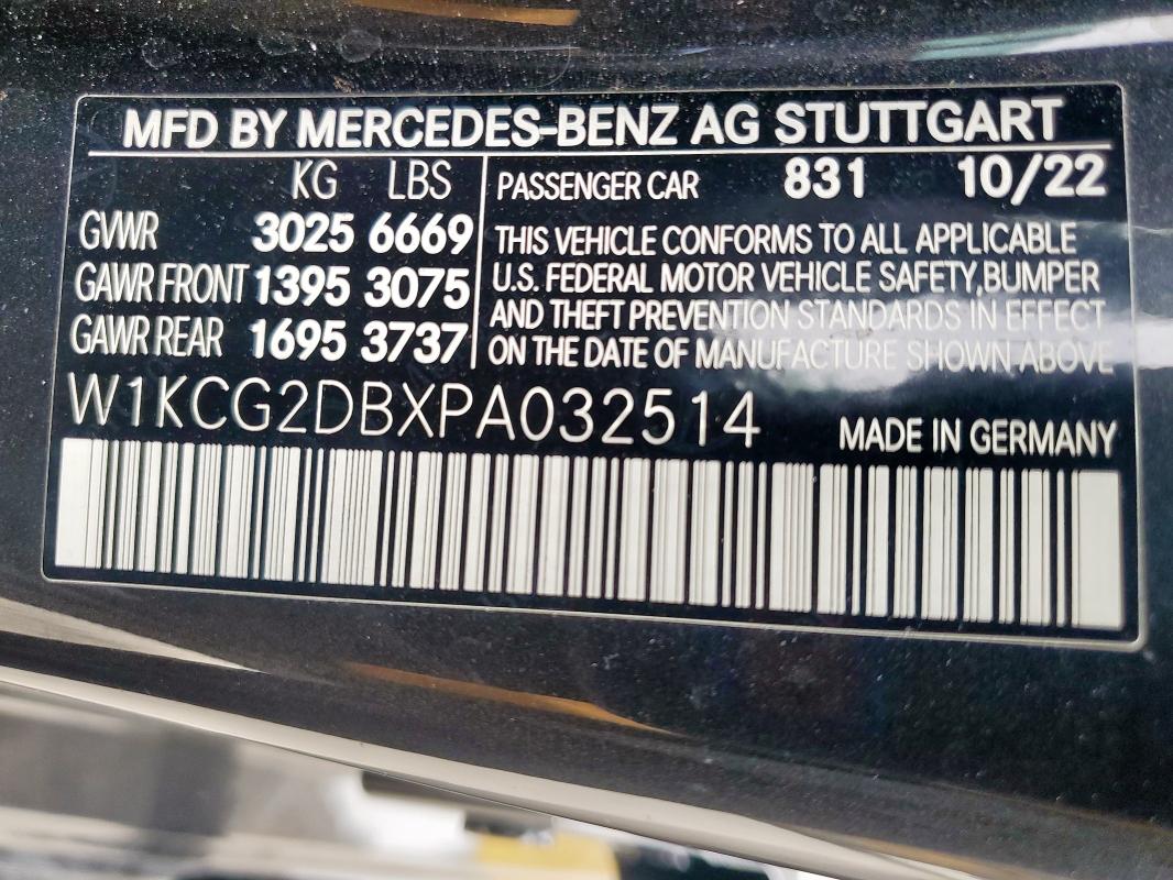 2023 MERCEDES-BENZ EQS SEDAN W1KCG2DBXPA032514