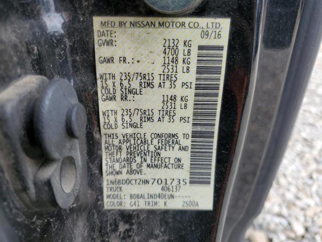 2017 NISSAN FRONTIER S - 1N6BD0CT2HN701735