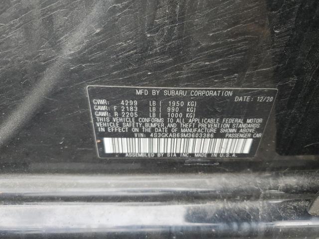 2021 SUBARU IMPREZA 4S3GKAB69M3603386