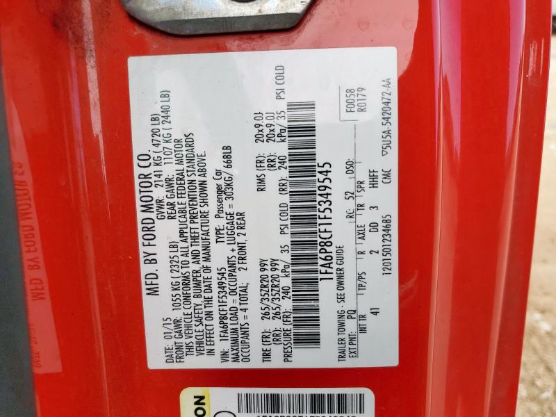 2015 FORD MUSTANG GT - 1FA6P8CF1F5349545