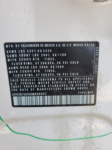2019 VOLKSWAGEN TIGUAN SE - 3VV2B7AX5KM009947