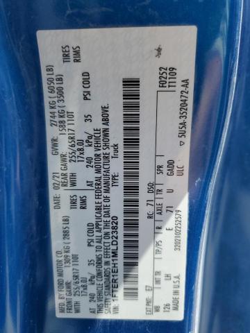 2021 FORD RANGER XL 1FTER1EH1MLD23820