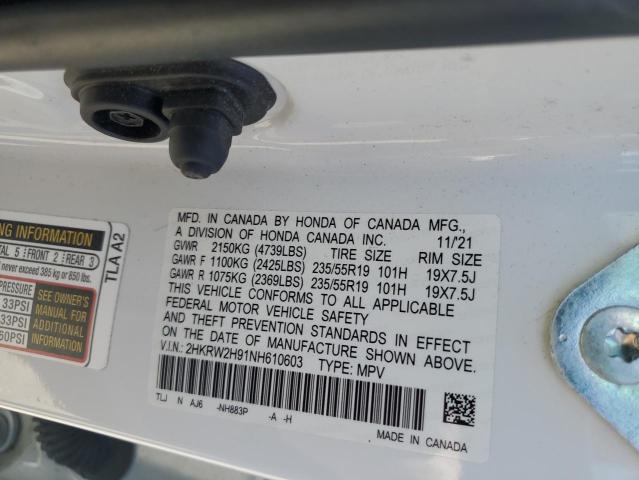 2022 HONDA CR-V TOURI - 2HKRW2H91NH610603