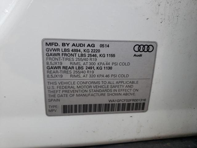 2015 AUDI Q3 PRESTIG - WA1GFCFS0FR001316