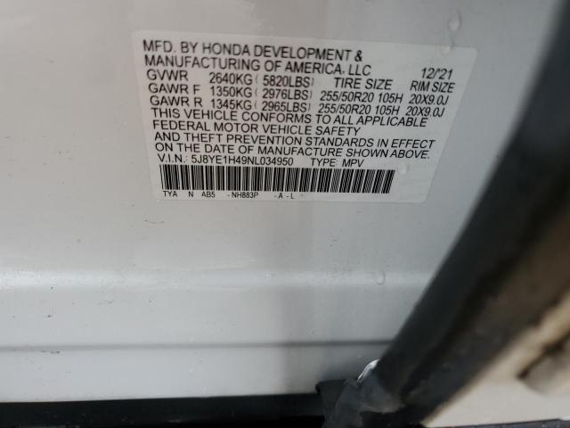 2022 ACURA MDX TECHNO - 5J8YE1H49NL034950