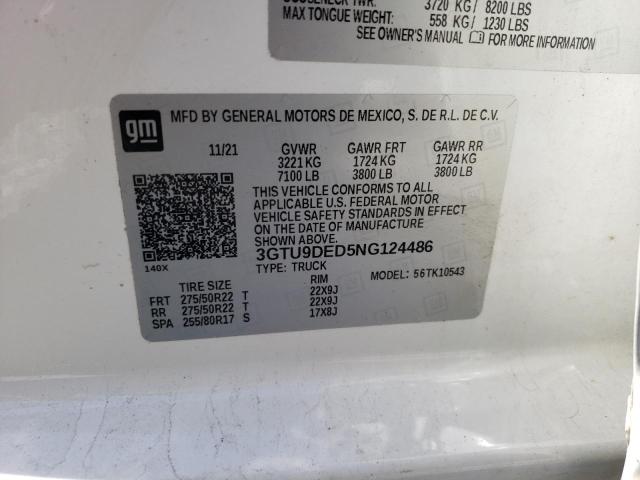 2022 GMC SIERRA LIM 3GTU9DED5NG124486