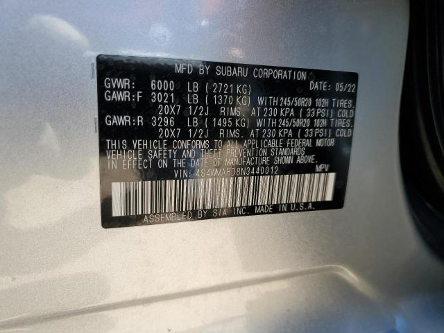 2022 SUBARU ASCENT TOU 4S4WMARD8N3440012
