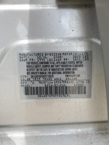 2017 NISSAN SENTRA S 3N1AB7AP0HY219676