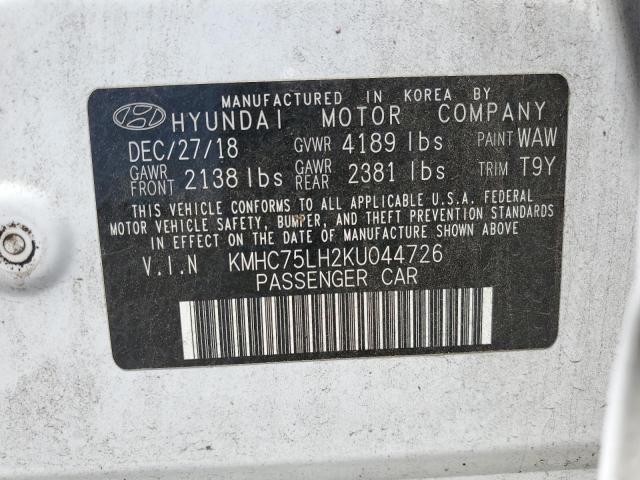2019 HYUNDAI IONIQ - KMHC75LH2KU044726