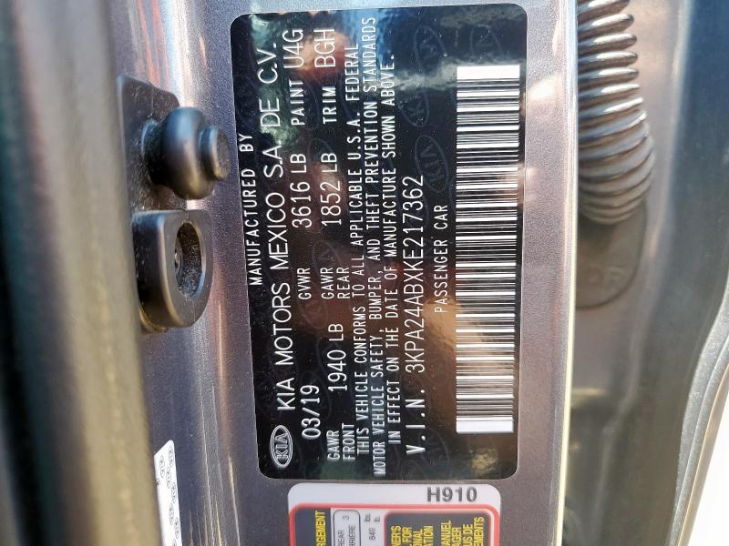2019 KIA RIO S - 3KPA24ABXKE217362
