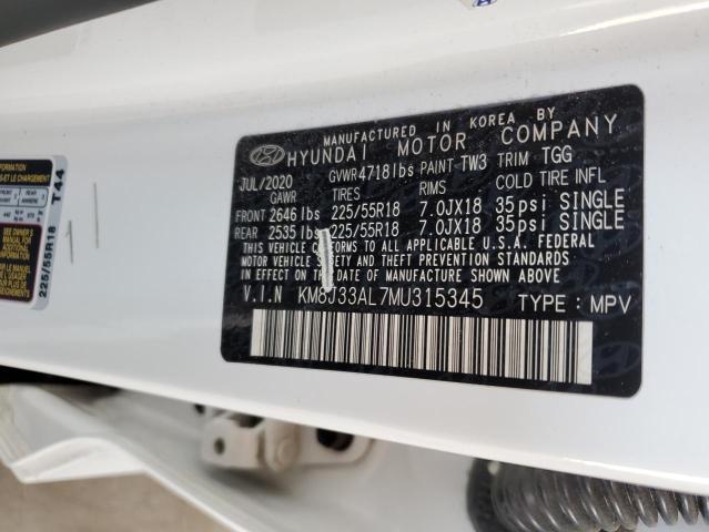 2021 HYUNDAI TUCSON LIM - KM8J33AL7MU315345