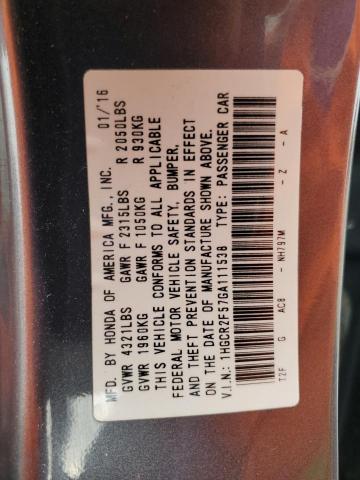 2016 HONDA ACCORD SPO 1HGCR2F57GA111538