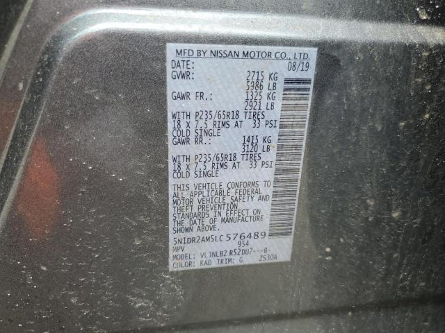 2020 NISSAN PATHFINDER - 5N1DR2AM5LC576489