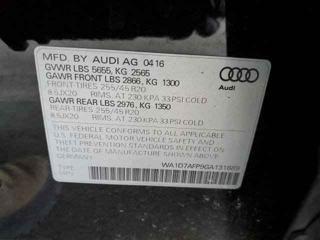 2016 AUDI Q5 PREMIUM WA1D7AFP9GA131689