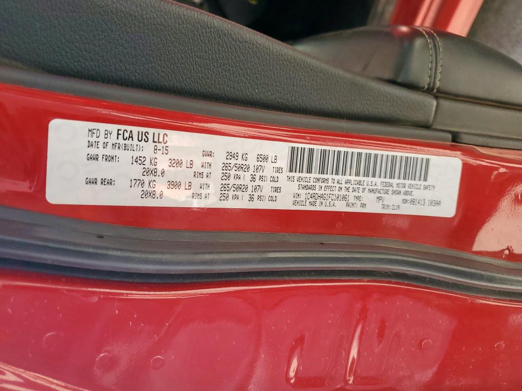 2015 DODGE DURANGO SX 1C4RDHAG1FC101061
