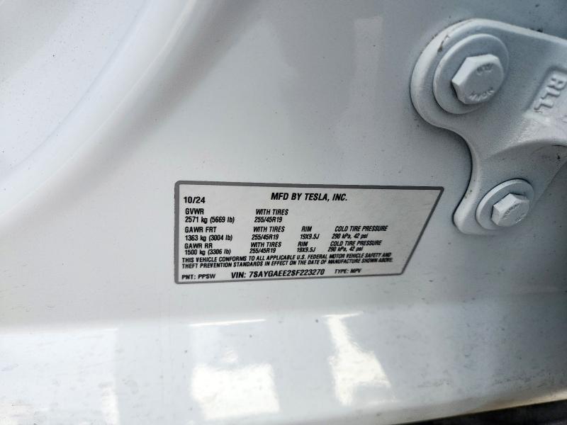2025 TESLA MODEL Y - 7SAYGAEE2SF223270