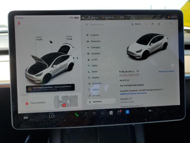 2022 TESLA MODEL Y - 7SAYGDEFXNF340982