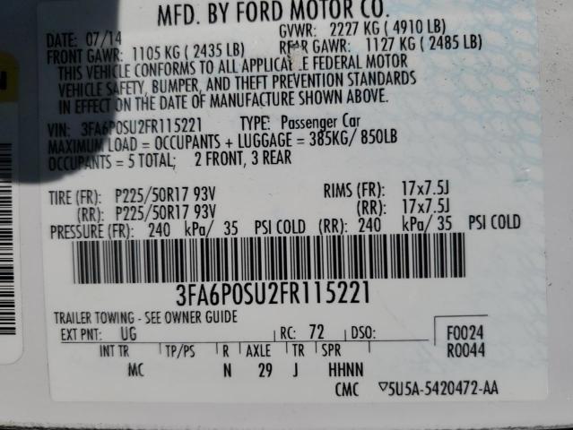 2015 FORD FUSION TIT - 3FA6P0SU2FR115221