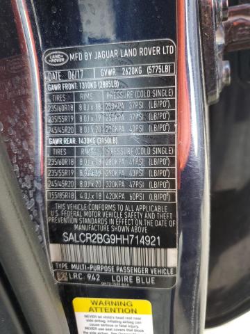 2017 LAND ROVER DISCOVERY SALCR2BG9HH714921