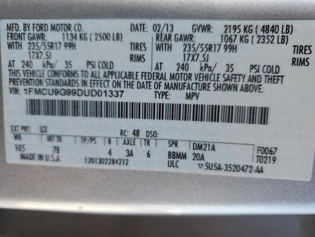1FMCU9G99DUD01337 2013 FORD ESCAPE