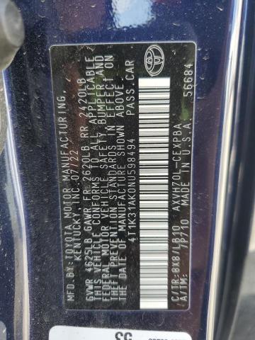 2022 TOYOTA CAMRY XSE - 4T1K31AK0NU598494