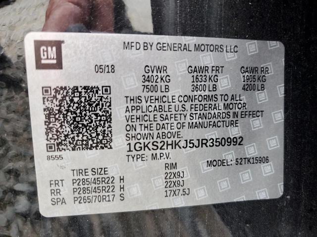 2018 GMC YUKON XL D 1GKS2HKJ5JR350992