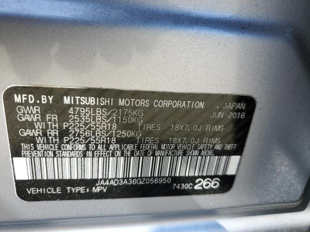 2016 MITSUBISHI OUTLANDER - JA4AD3A36GZ056950