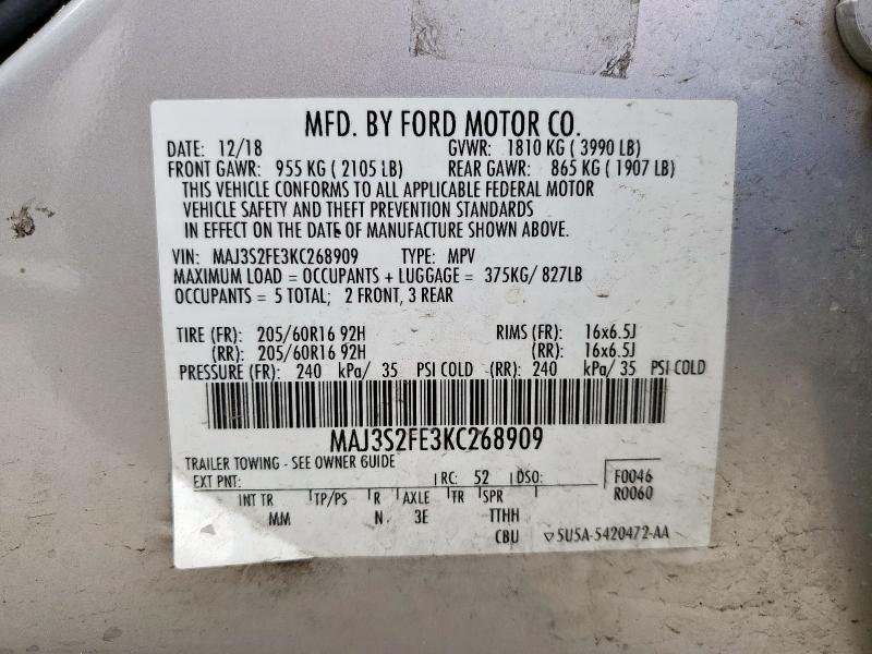 2019 FORD ECOSPORT S - MAJ3S2FE3KC268909