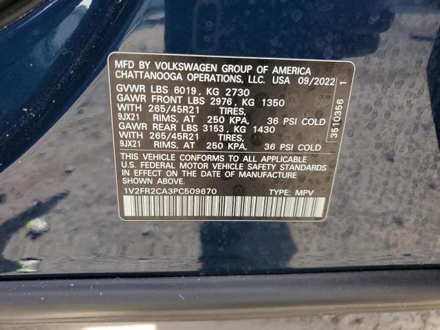 2023 VOLKSWAGEN ATLAS SEL - 1V2FR2CA3PC509670