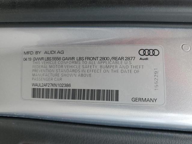 2019 AUDI A6 PREMIUM WAUL2AF27KN102386