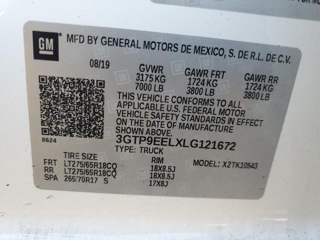 2020 GMC SIERRA K15 3GTP9EELXLG121672