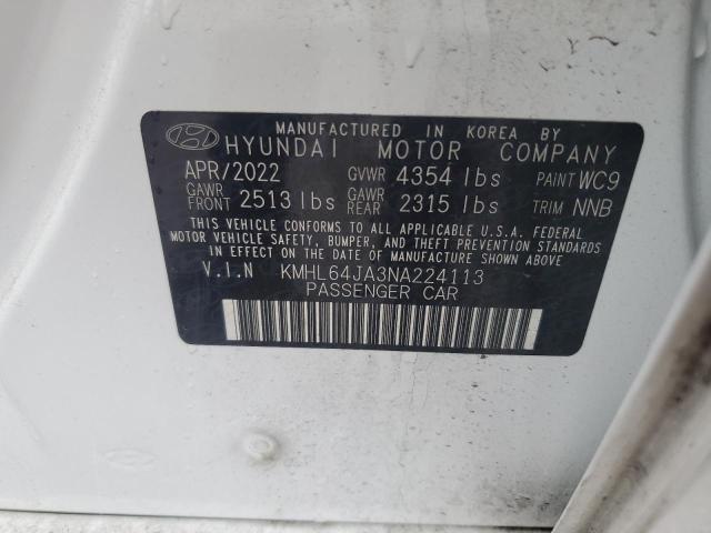 2022 HYUNDAI SONATA SEL KMHL64JA3NA224113