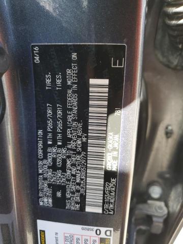 2016 TOYOTA 4 RUNNER JTEZU5JRXG5129779