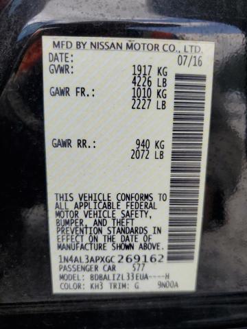 2016 NISSAN ALTIMA 2.5 - 1N4AL3APXGC269162