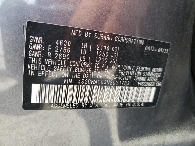 2022 SUBARU LEGACY PRE 4S3BWAC63N3021783