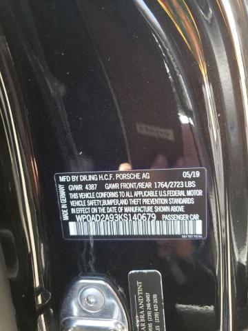 2019 PORSCHE 911 TURBO - WP0AD2A93KS140679